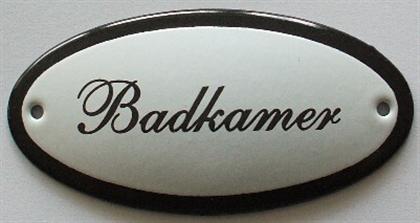 Emaille deurbord ovaal Badkamer