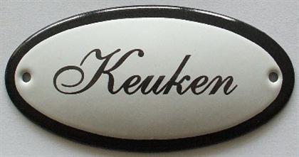 Emaille deurbord ovaal Keuken