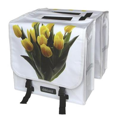 Fietstas dubbel Tulpen