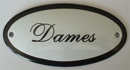 Emaille deurbord ovaal Dames