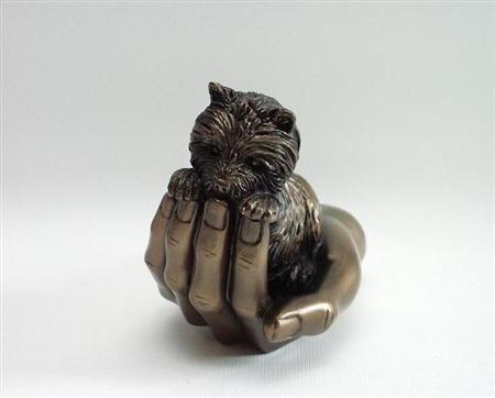 Honden puppy in hand