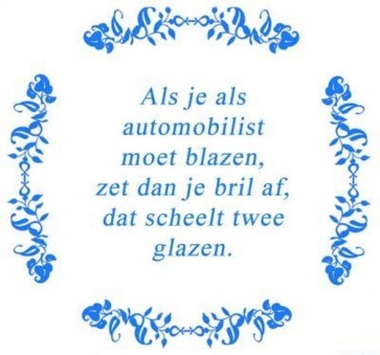 Tekst tegel Automobilist ... / Delfts Blauw