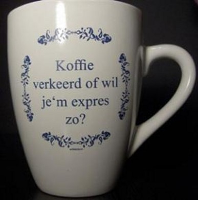 Tekst kopje Koffie verkeerd ... / Delfts Blauw