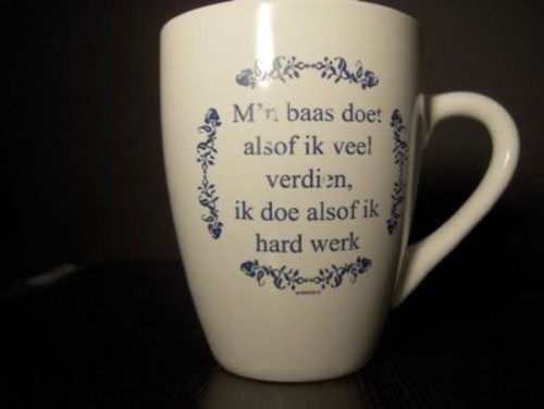 Tekst kopje Mijn baas doet alsof - Delfts Blauw