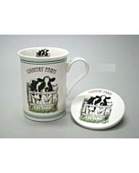 Koe mok met onderzetter / Country Farm