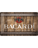 Wandplaat Bacardi Wood Barrel Logo