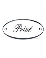 Emaille deurbord ovaal Prive