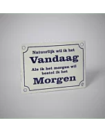Emaille bord Natuurlijk vandaag / Top emaille