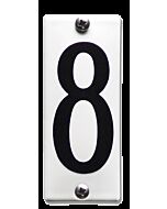 Emaille huisnummer smal wit
