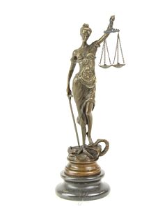 Bronskleurig Vrouwe Justitia beeldje