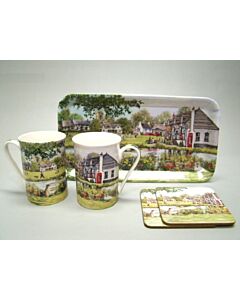 Country pup Giftset Kopjes-Onderzetter-Dienblad