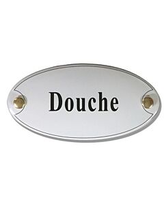 Emaille deurbord ovaal Douche