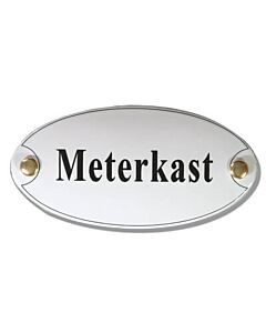 Emaille deurbord ovaal Meterkast