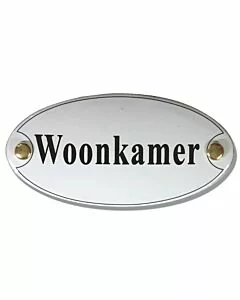 Emaille deurbord ovaal Woonkamer