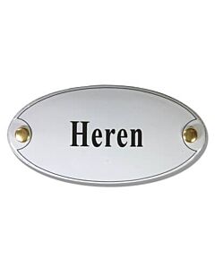 Emaille deurbord ovaal Heren