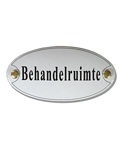 Emaille deurbord ovaal Behandelruimte