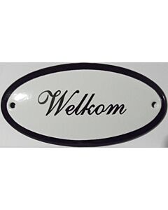 Emaille deurbord ovaal Welkom