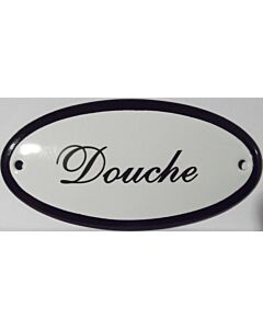 Emaille deurbord ovaal Douche