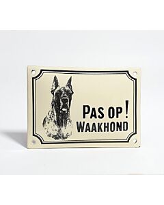 Waakhond bord Deense Dog standaard