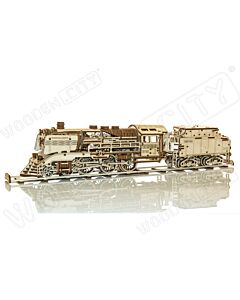 Wooden city 3D puzzel locomotief en kolenwagen