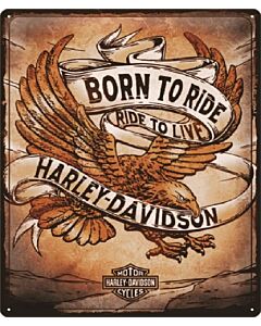 Harley Davidson Born to Ride Eagle wandplaat