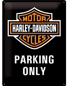 Harley Davidson parking only wandplaat