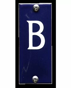 Emaille huisnummer toevoegingen Blauw smal A