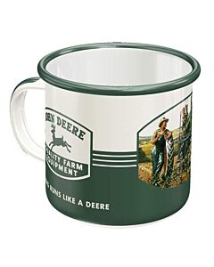 John Deere farm emaille mok 