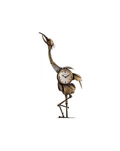 Kraanvogel met klok bronskleurig