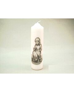 Witte Lammechien kaars 19 cm