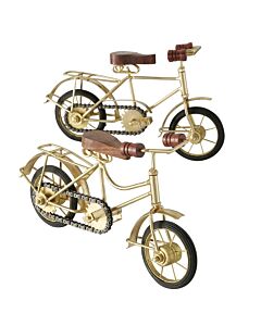 Metalen gouden dames en heren fiets