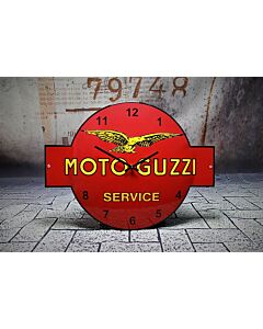 Wandklok emaille Moto Guzzi service