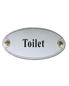 Emaille deurbord ovaal Toilet