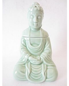 Oliebrander mediterende Boeddha jade