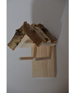 Pindakaas voederhuisje berken dak