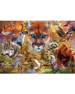 Doos Legpuzzel North American animals 1000 stukjes