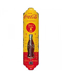 Thermometer metaal Coca Cola Yellow Bottles