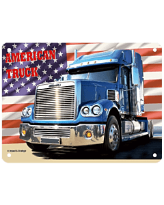 Wandplaat US truck met vlag