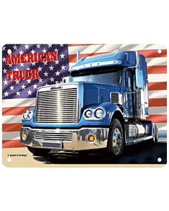 Wandplaat US truck met vlag