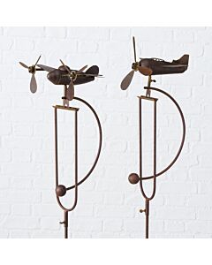 Tuinsteker propeller vliegtuig roestkleurig