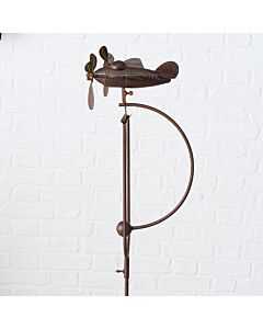 Tuinsteker propeller vliegtuig roestkleurig