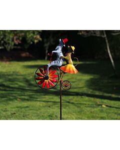 Windmolen tuinsteker fiets met katten 