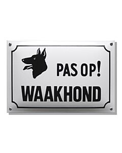 Emaille bord pas op waakhond