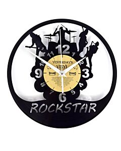 Vinyl clock Rock Star van echte LP gemaakt