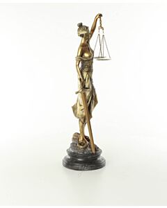 Vrouwe Justitia goudkleurig