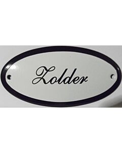 Nostalgisch Emaille deurbordje ovaal Zolder