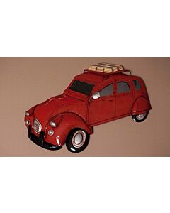 Wanddecoratie 2CV rood