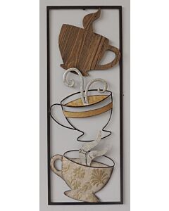 Wanddecoratie koffie metaal schilderij