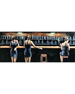 Wanddecoratie metaal Vrouwen aan de Bar