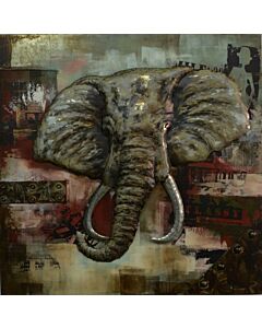 Wanddecoratie Olifant metaal